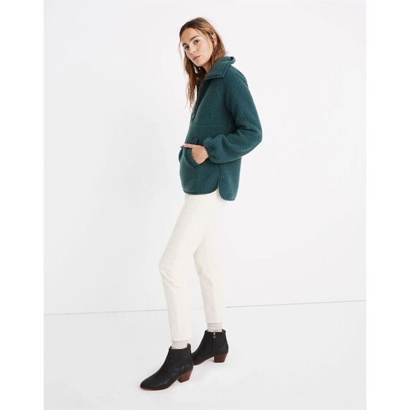 Madewell Women's Green Polartec Fleece Half-Zip Jacket Casual XXS - Picture 3 of 9